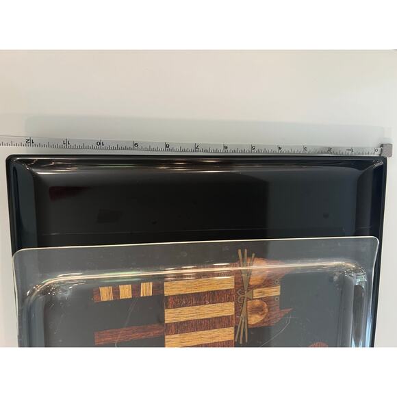 NEW Vtg 1960s COUROC Two Cat MCM Wood Brass Inlay Handcrafted Serving Tray JL - Picture 7 of 11